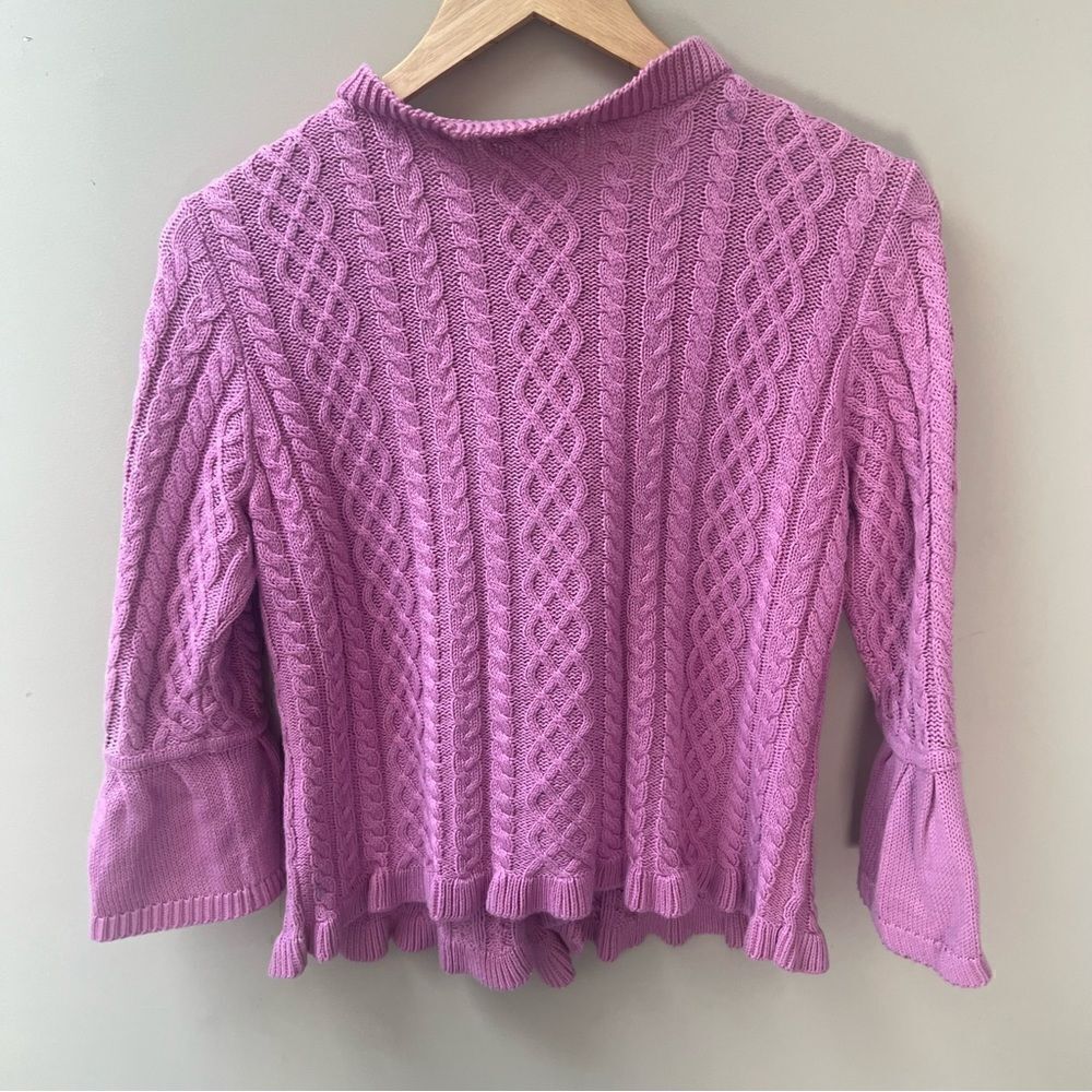 J jill ruffled front bell sleeves cardigan.  Size XS/p - Picture 5 of 7